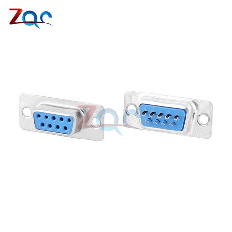 10pcs Rs232 Db9 Connector Serial Vga 9 Pin Female 2 Rows Solder Type Plug D Sub Male Plug Socket