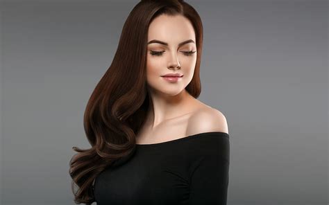 Pretty Woman Model Hairstyle Brunette Makeup Hd Wallpaper Pxfuel