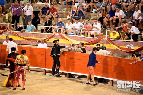 Protesters Demonstrating Against Bullfighting Which Is Banished From The Balearic Island Stock