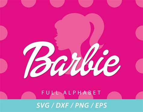 Barbie Font Full Alphabet Letters Svgdxfpngeps Instant Download By