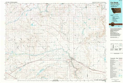 Cut Bank Topographical Map 1100000 Montana Usa