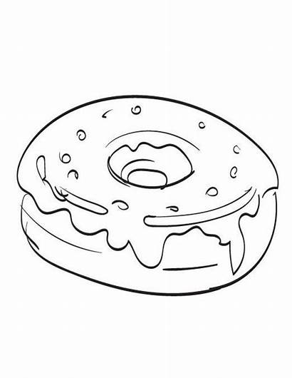 Donut Coloring Pages Template Donuts Printable Box