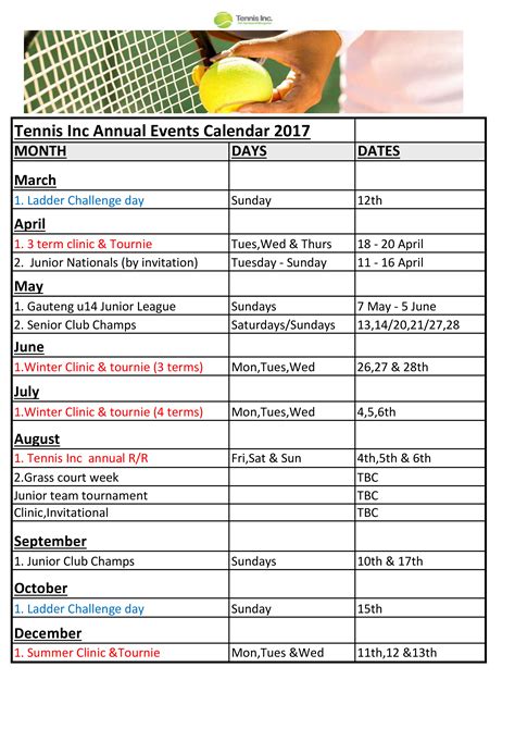 Annual Event Calendar Sample Templates At