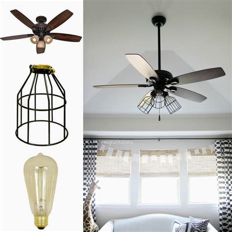 Hampton bay ceiling fan replacement globes / shades. DIY cage light ceiling fan - Crazy Wonderful