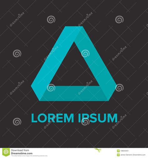 Abstract Gradient Dark Blue Triangle Logo Stock Illustration