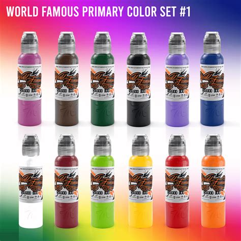 World Famous Primary Color Ink Set 1 World Famous Tattoo Ink