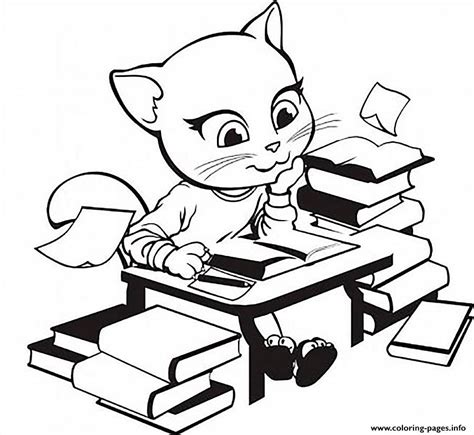 Angela Study Book Talking Tom Coloring Page Printable Coloring Home