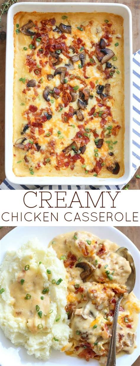 Easy chicken casserole recipes & ideas. Recipe for Creamy Chicken Casserole. Easy casserole with ...