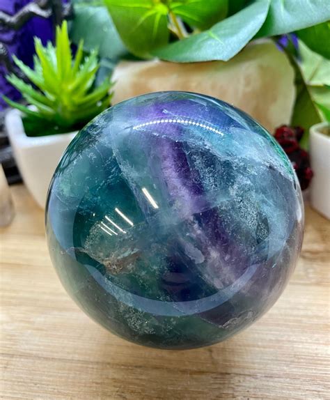 Beautiful Fluorite Sphere Orb Crystal Ball Geode Fls9