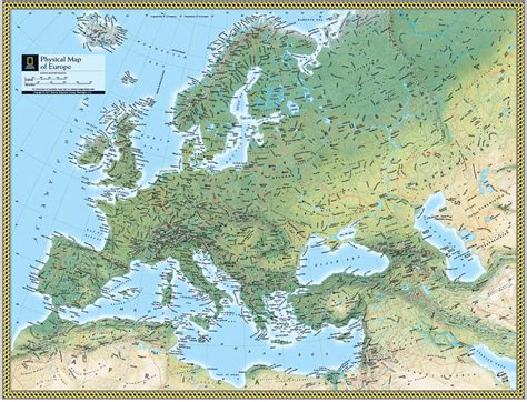A Physical Map Of Europe Map