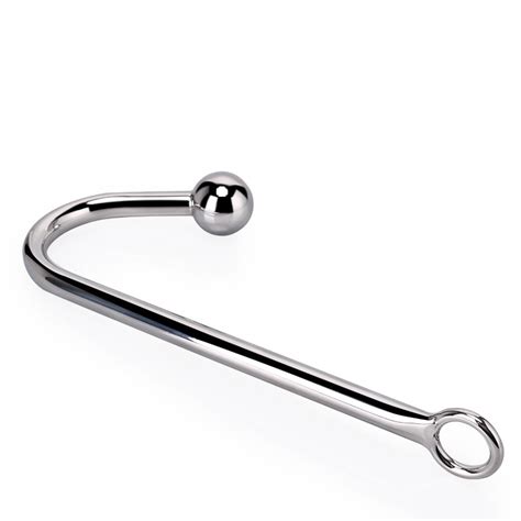 130g Stainless Steel Anal Hook With Beads Hole Metal Butt Plug Anus