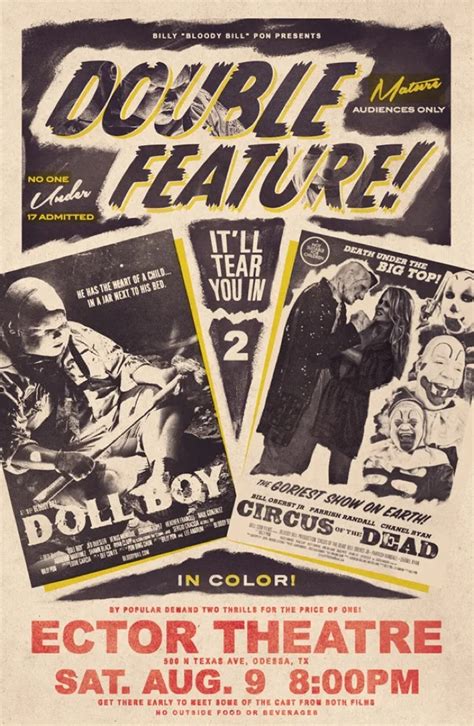 Double Feature Horror Movie Film Retro Vintage Kraft Poster Decorative Wall Sticker Canvas