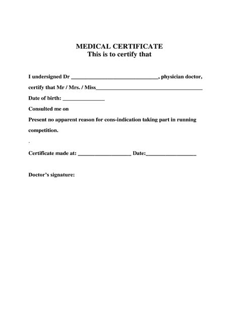 Medical Certificate Fill Online Printable Fillable Blank Pdffiller