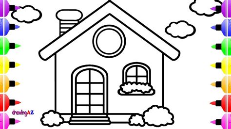 Coloring House Kids Drawing Blog Wurld Home Design Info