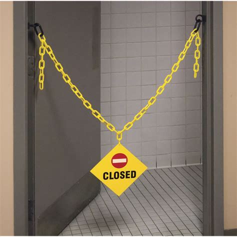 Mr Chain Yellow Plastic 8l X 8w Closed Sign Kit With 6 Chain