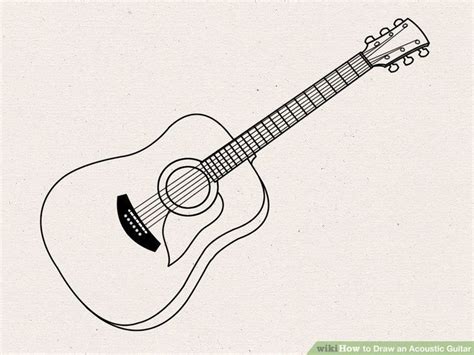 How To Draw An Acoustic Guitar 15 Steps With Pictures Wikihow Guitar Drawing Guitar