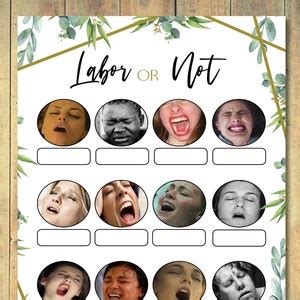 Labor Or Not Baby Shower Game Porn Or Pregnant Game Greenery Etsy