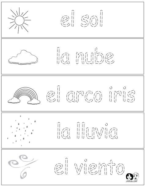 Spring Printouts Spanish Spanish For Kids