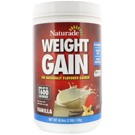 4 Pack Naturade Weight Gain Powder Sugar Free Vanilla 40 Ounce