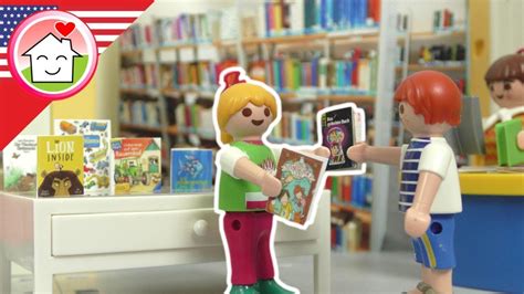 Playmobil familie hauser zum ausmalen. Playmobil English Lena at the Library - The Hauser Family ...