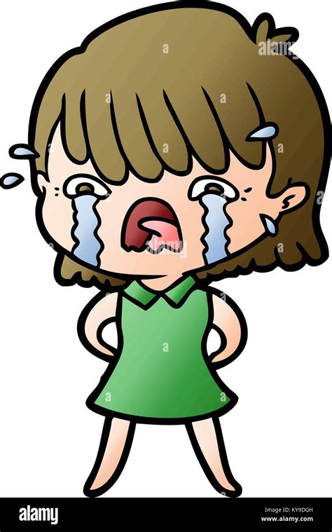 Cartoon Girl Crying Stock Vector Image And Art Alamy