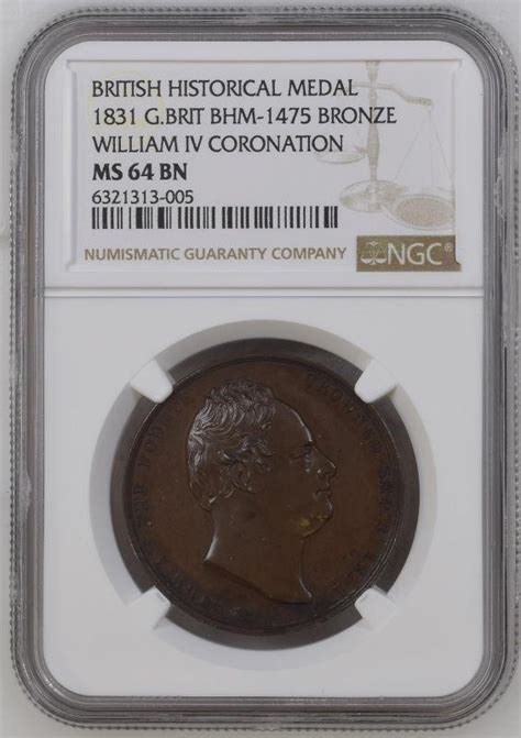 United Kingdom William Iv 1831 Bronze Coronation Medal Ngc Ms 64 Bn