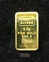 Pictures of 2.5 Gram Credit Suisse Gold Bar