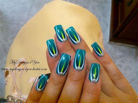 Abstract Turquoise Nail Art · How To Paint A Nail Painting · Beauty On