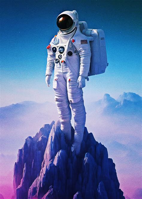 Wall Art Print Astronaut Lonely Mountain Europosters
