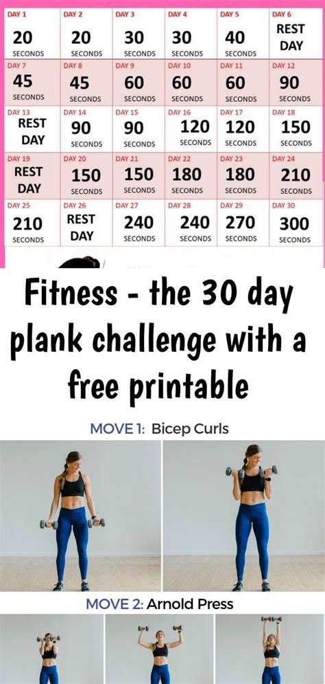 Fitness The 30 Day Plank Challenge With A Free Printable 30 Day