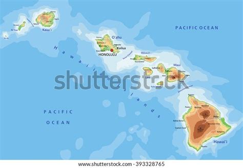 A Physical Map Of Hawaii