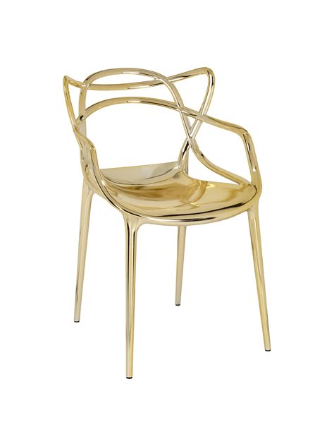 Starck described the chair as washing the details from the navy chair. Philippe Starck for Kartell Masters Chair, Gold at John ...