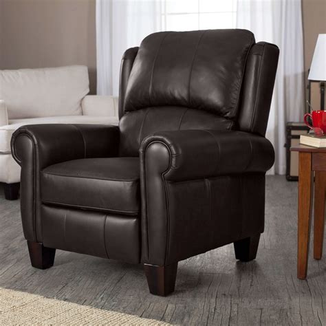 High Quality Top Grain Leather Upholstered Wingback Recliner Club Chair