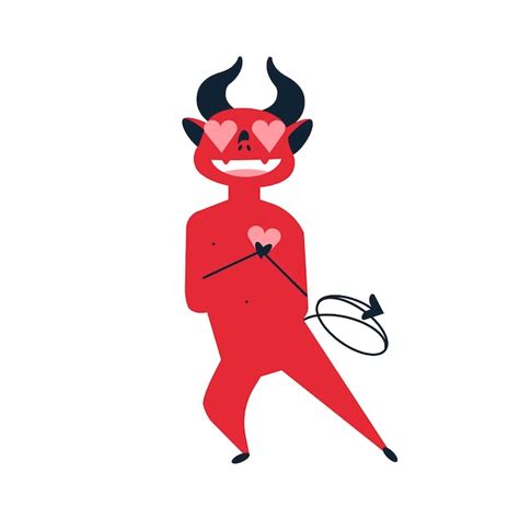 Premium Vector Devil In Love Flat Vector Illustration Amorousness