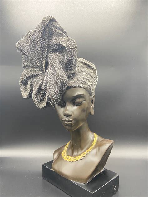 African American Bust Sculpture Black African Women Bust Etsy