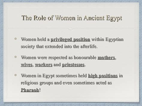 ancient egypt women roles
