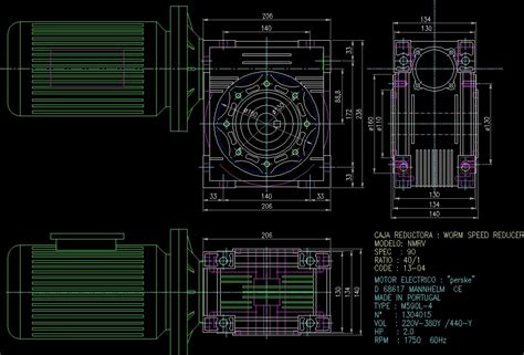 Gearbox Electric Motor Dwg Block For Autocad Designs Cad