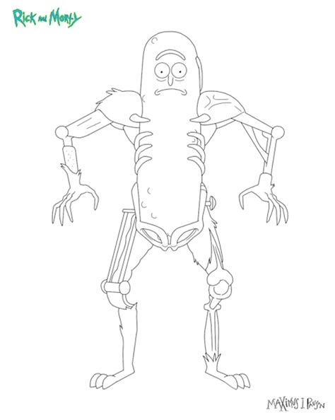 Pickle Rick And Morty Coloring Page Super Fun Sketch Coloring Page