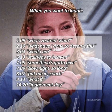 Episodes To Watch When You Want To Laugh Watch Greys Anatomy Greys Anatomy Episodes Greys