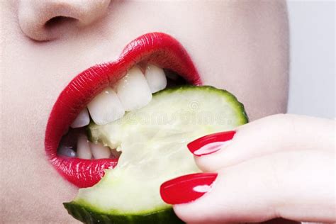 Cucumber Stock Photo Image Of Bite Biting Nails Mouth