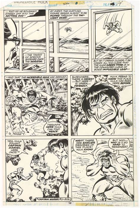 Original Comic Art By Incredible Hulk 226 P19 Nostalgic Investments