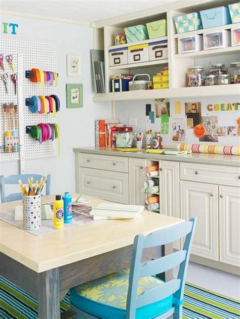 Storage is the number one factor that goes into what you should be holding in your craft room, and how much of it you can hold. Beautiful Craft Room Storage Ideas - DECOREDO
