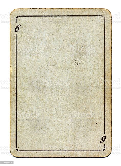 Isolated On White Empty Old Grunge Playing Card Paper Stock Photo
