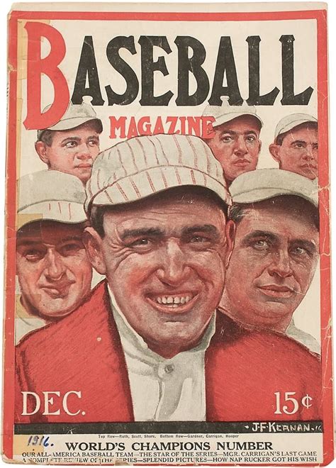 babe ruth and boston red sox december 1916 baseball magazine