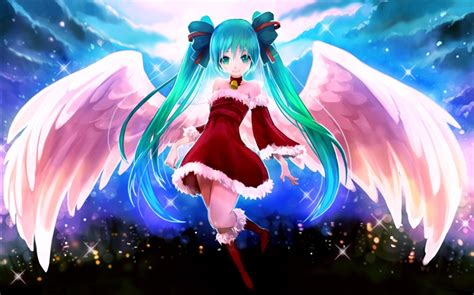 Blue Hair Anime Girl Angel Wings Hd Wallpapers Anime