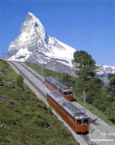 Matterhorn And Alpine Railway Trains Stock Photo