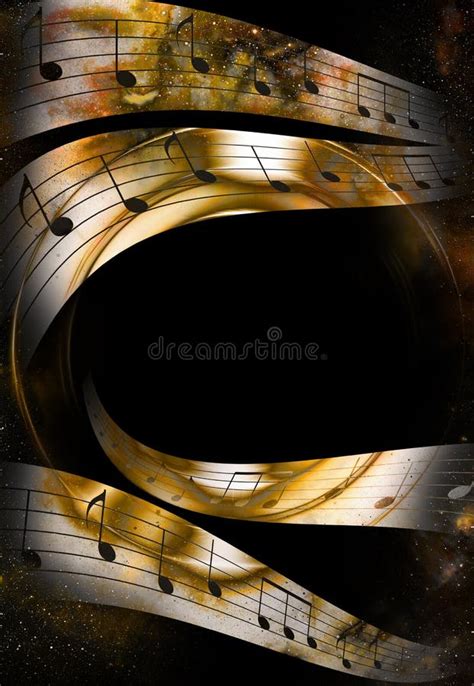 Music Note Space Stars Abstrtact Color Background Stock Illustrations