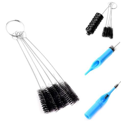 5pcs Tattoo Needle Tip Steel Brushes Kit Set Spray Airbrush Cleaning