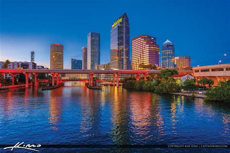 Tampa Florida Skyline Along The River Downtown Florida Photography