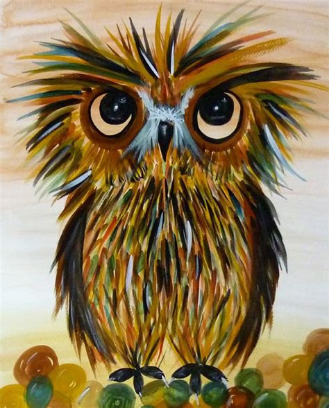 Bristly Owl By J O Peintures De Hibou Dessin Chouette Grandes